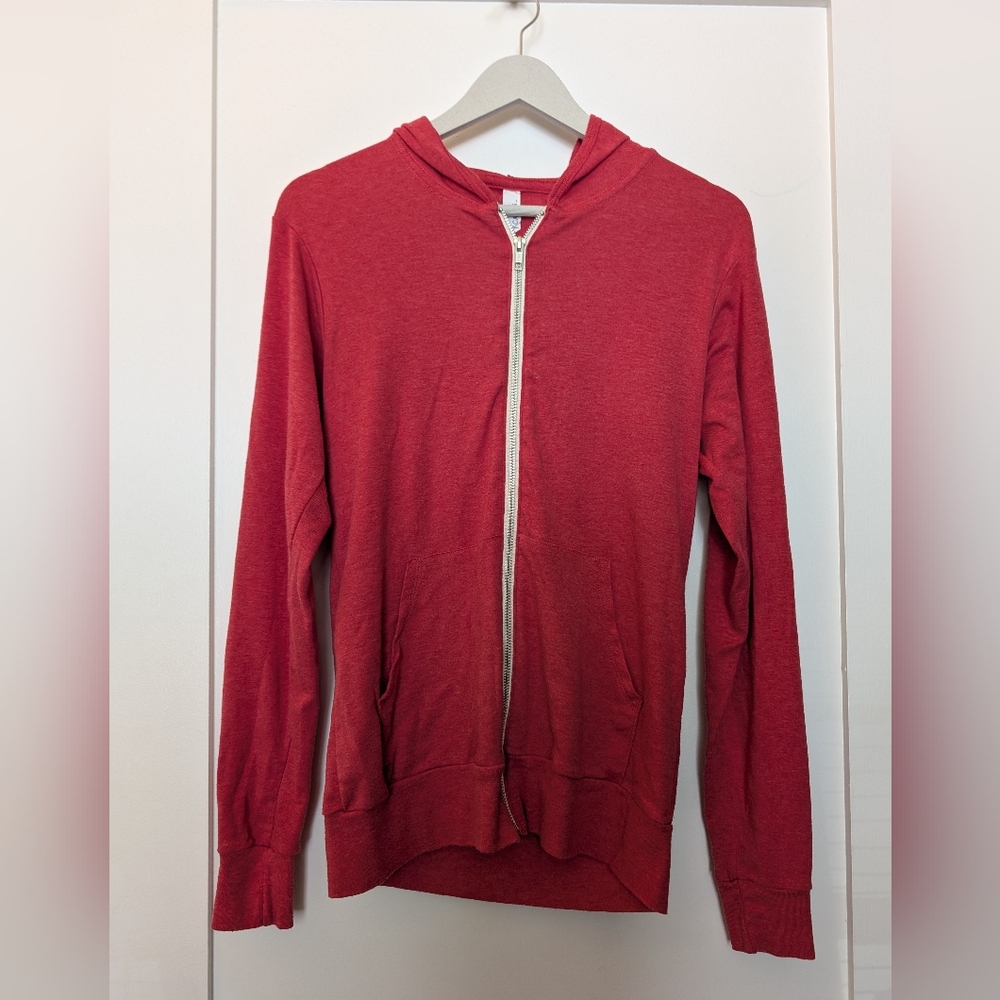 Lightweight zip hoodie, Red